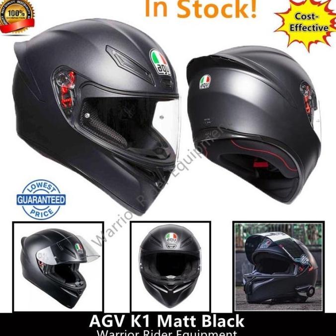 SALE TERBARU HELM AGV K1 MATT BLACK HELM FULL FACE HELM MOTOR