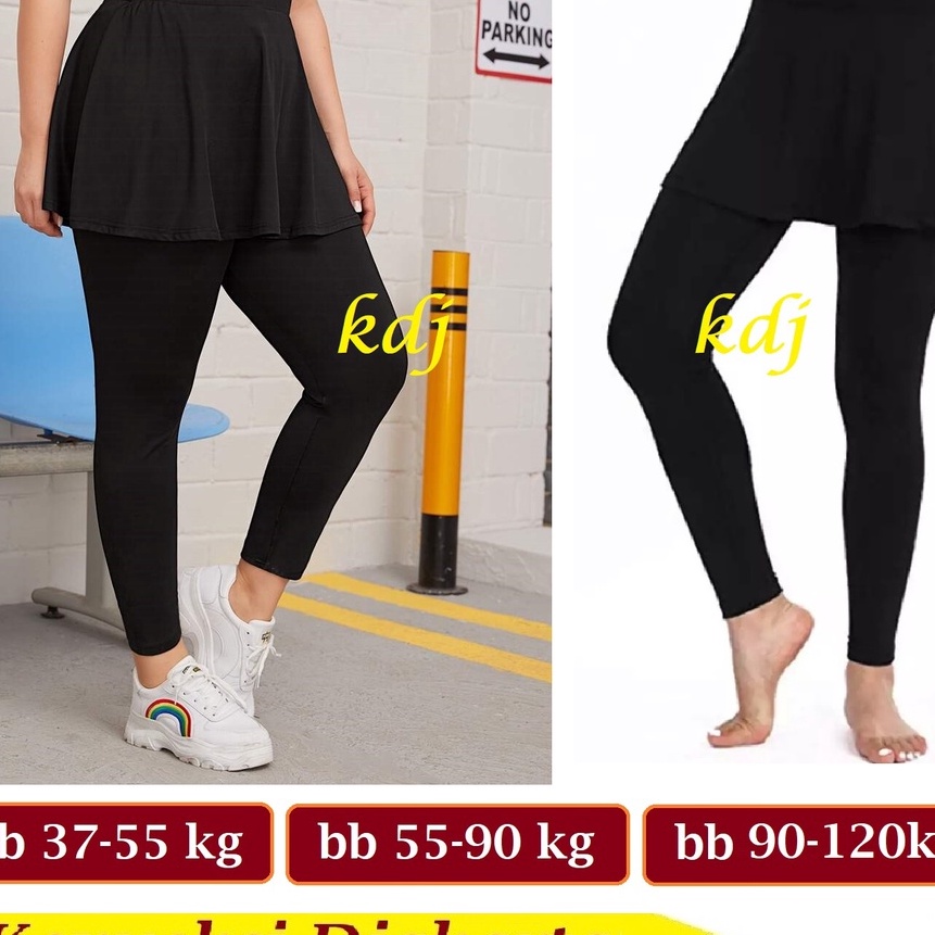 [B16») Celana Legging Rok Olahraga Wanita Senam Lari Zumba Bersepeda Ukuran STD dan JUMBO Rok Leging