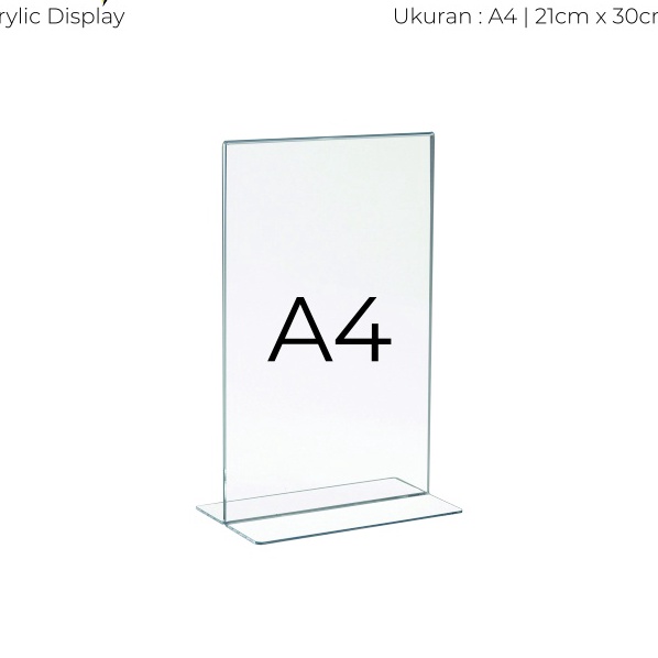 

[5E㊖-J☎] Akrilik Display A4 | Tempat Brosur A4 | Acrylic Tent Card Holder Type T- paling.lariis.!!