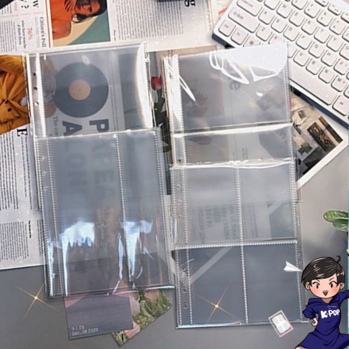 

[➲❦D1 E] ( 10 lembar ) A5 Sleeve Clear Tebal DOUBLE SIDE 6 Ring Photocard - trendings.!!