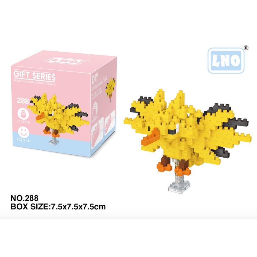 Nano Pokemon Series Monsters D Burung Bris Balok Mainan Anak Lno