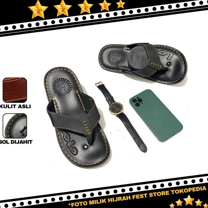 Sandal Pria Kulit Asli LOIS Sandal Jepit Pria Sandal Casual Pria Kulit