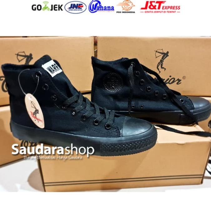 Sepatu Warrior All Black HC / Sepatu Warior Hitam Tinggi
