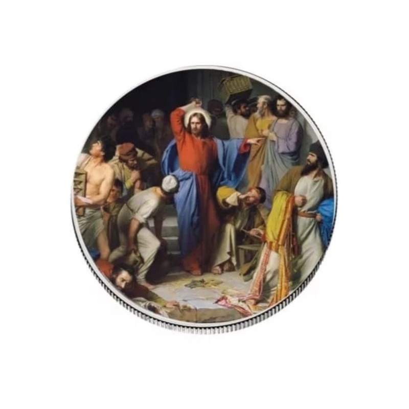 Koin Souvenir Yesus Membersihkan Bait Allah Hadiah Koleksi Metal Art Gift
