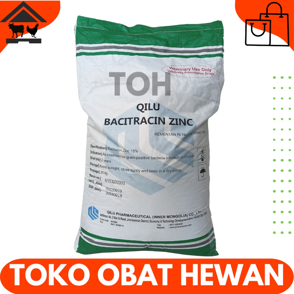 AGP AYAM BROILER - BACITRACIN ZINC 15% 1KG  - Pemacu Pertumbuhan Ayam Pedaging Broiler