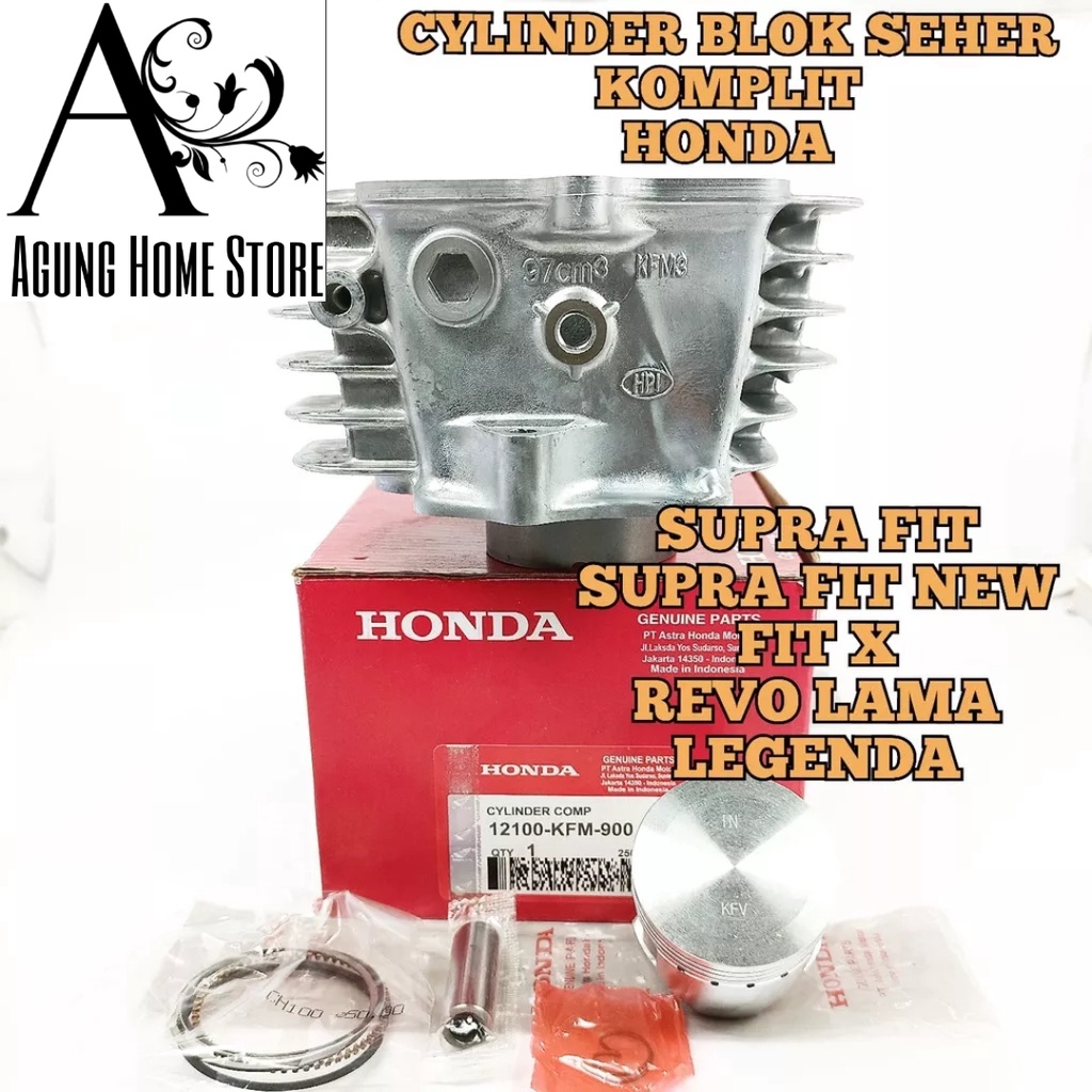 KFM SILINDER BLOK CYLINDER BLOK SEHER HEAD PISTON HONDA SUPRA FIT NEW SUPEA FIT REVO LAMA LEGENDA 2