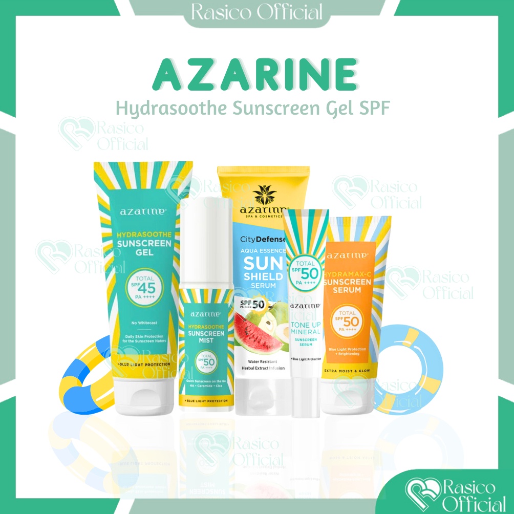 ➬Terbatas✹ ♡ Rasico Official ♡ Azarine Hydrasoothe Sunscreen Gel SPF | Sunscreen Gel SPF45 PA++++ | 