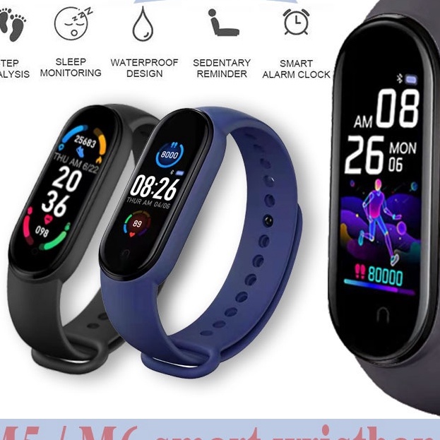 [☼Q➤M-N) GARANSI✅ORI XIAOMI Smartband M5 M6 M7 Jam Tangan Smartwatch Bluetooth Smartband Waterproof 