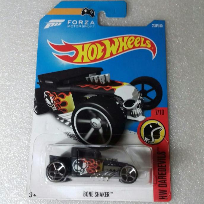 HOT WHEELS BONE SHAKER. CARD HW DAREDEVILS.FM FORZA MOTORSPORT. HITAM.