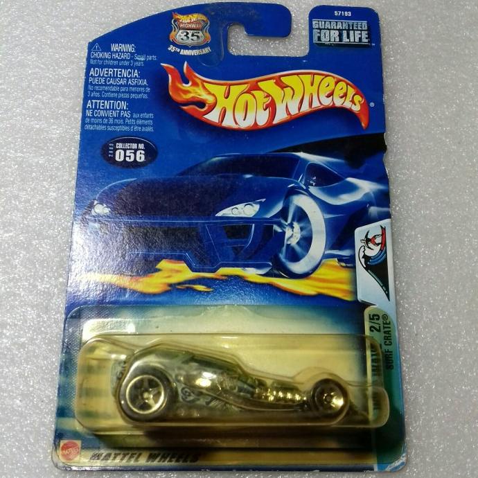 HOT WHEELS SURF CRATE. BLUE US CARD WILD WAVE SERIES 2002. FULL BESI.