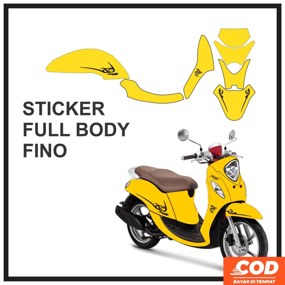 Stiker Decal Motor YAMAHA FINO Full Body Sticker FINO Motif Kuning Polos Keren Waterproof Bisa COD