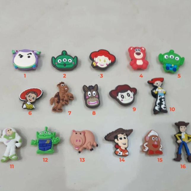 Ready Stock 4 pcs pin aksesoris sandal croc shoe charms toy story disney woody ⁂