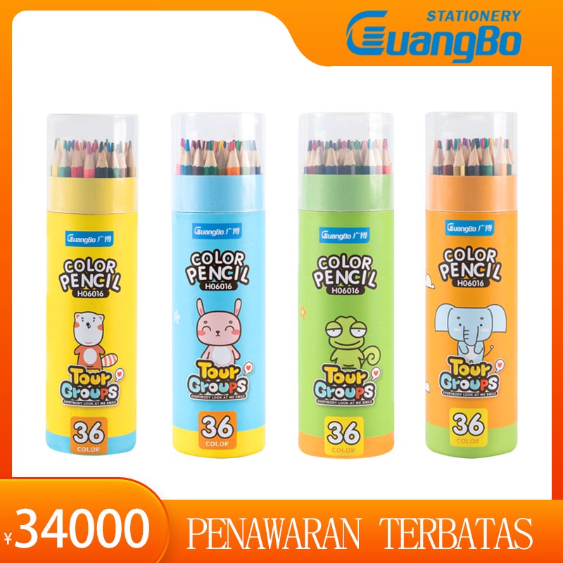 

Guangbo Pensil warna lukisan berbahan dasar minyak pensil heksagonal khusus siswa yang dicuci dengan timah berwarna untuk mewarnai gambar pena