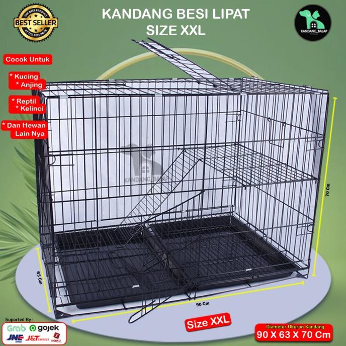 KANDANG BESI LIPAT SIZE XXL JUMBO TEBAL UNTUK KUCING ANJING DLL
