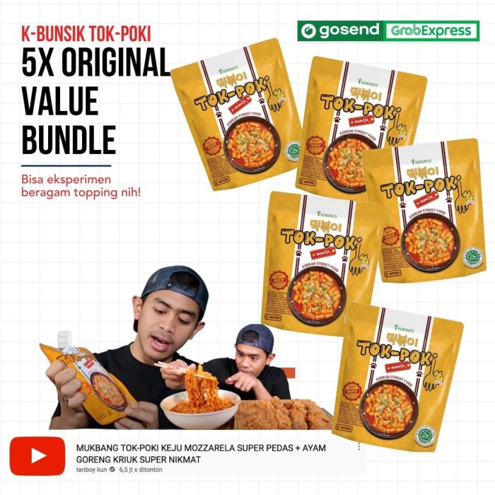 

K-Bunsik Tokpoki / Tteokbokki /Tok-Poki Instan Halal Mui (Bundling 5) Bestseller Mie Impor