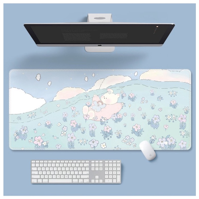 Bestseller Mousepad Lebar Alas Laptop Deskmat Anti Slip Bunny In Garden Series 2