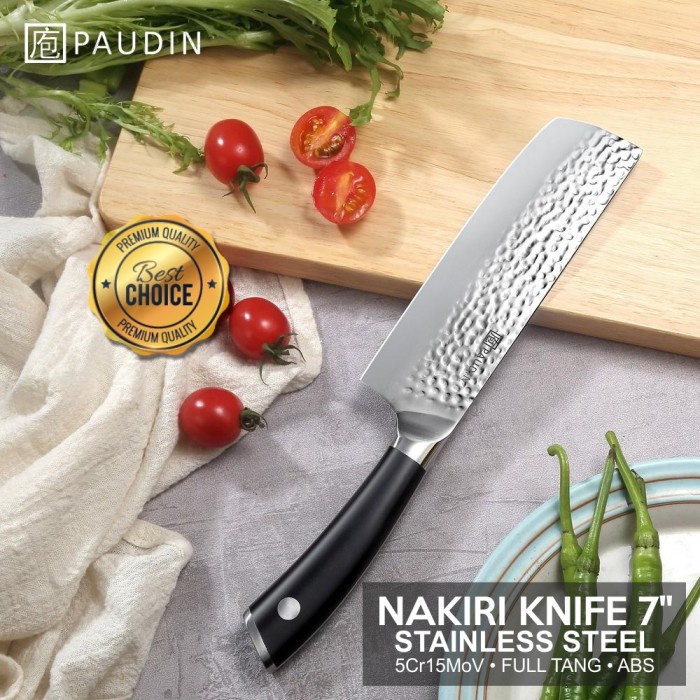 Pisau Dapur Paudin Hp4 Premium Kitchen Nakiri Knife 7" Stainless Steel