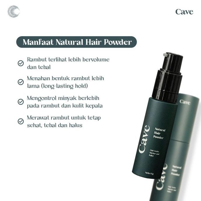 Hairpowder CAVE Natural Hair Powder - Pomade Bubuk Bedak Rambut Pria