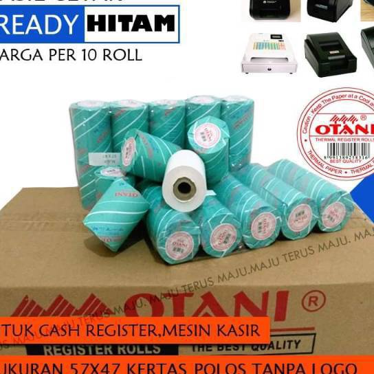 

(L-L✯☎0] Kertas Struk Thermal Cash Register 1Pak isi 10Roll 57x47-13 ,Merk Otani- amanahh..