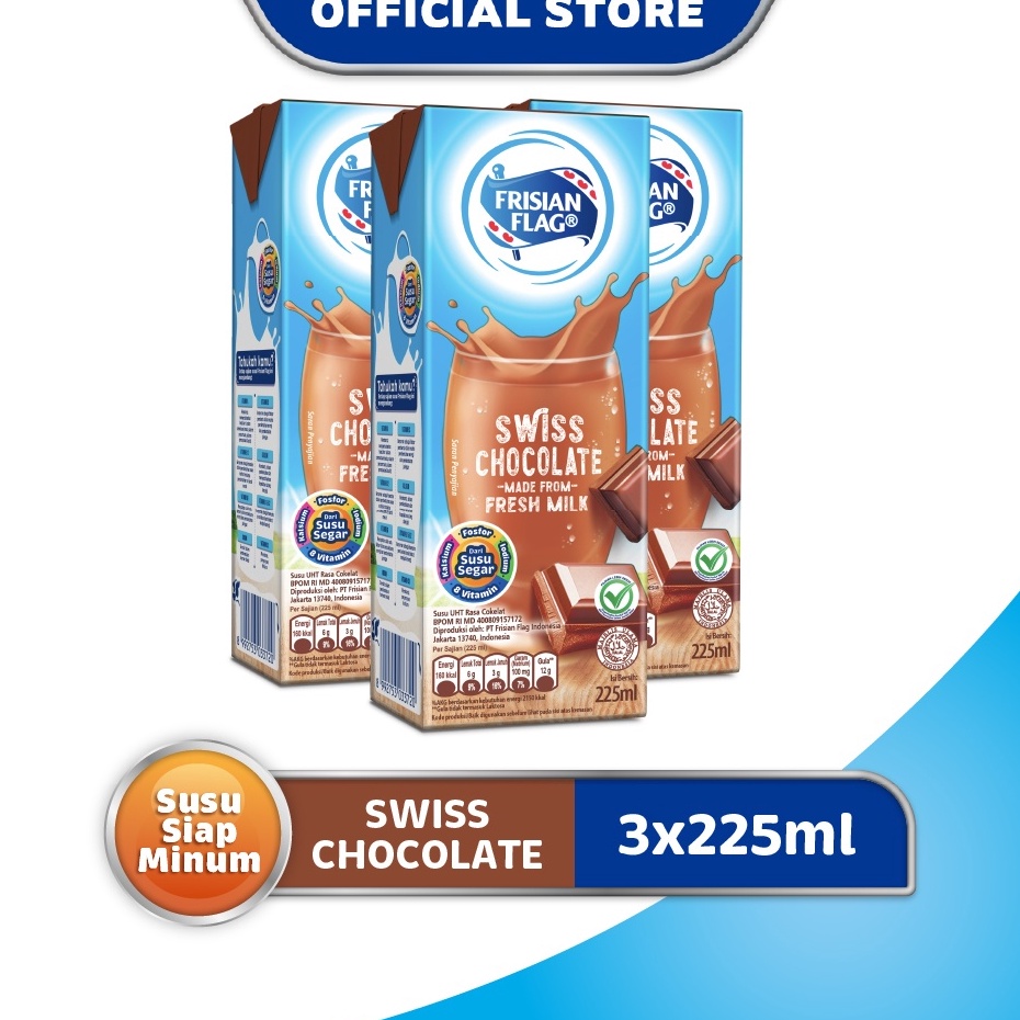 

PNZM7882 Frisian Flag Susu UHT Swiss Chocolate 3 x 225 ml