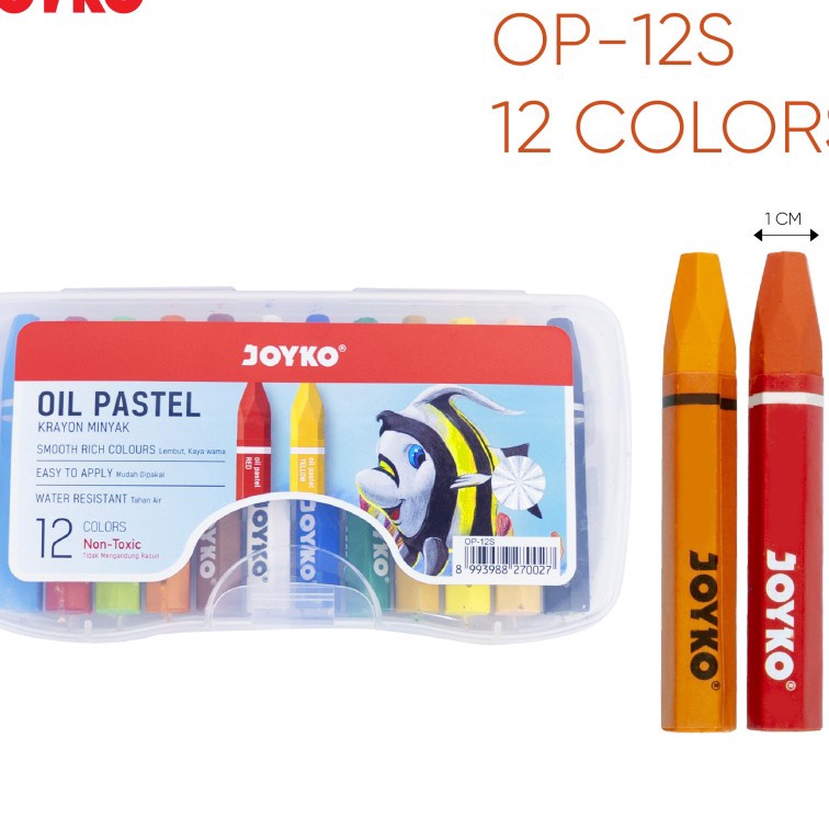 

[9㊛H❦/K> Oil pastel / Crayon Titi/Joyko 12 warna /pasti.dikiriim..!