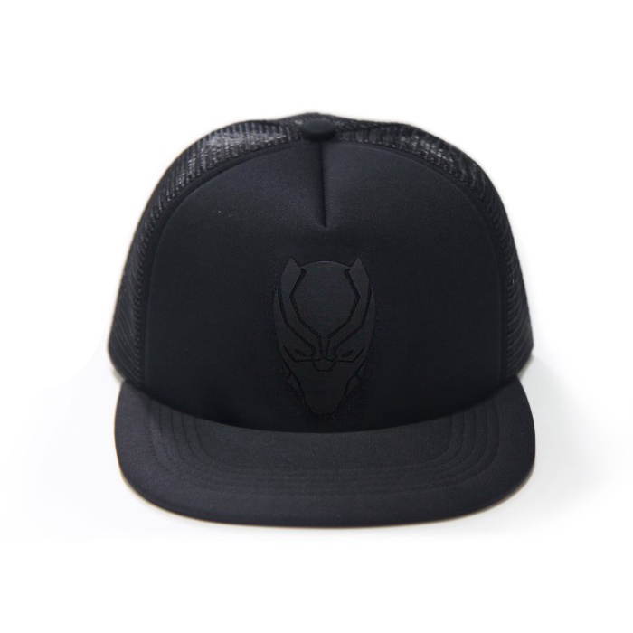 SNAPBACK TOPI TRUCKER HIPHOP DEWASA BLACK LOGO BLACK PANTHER