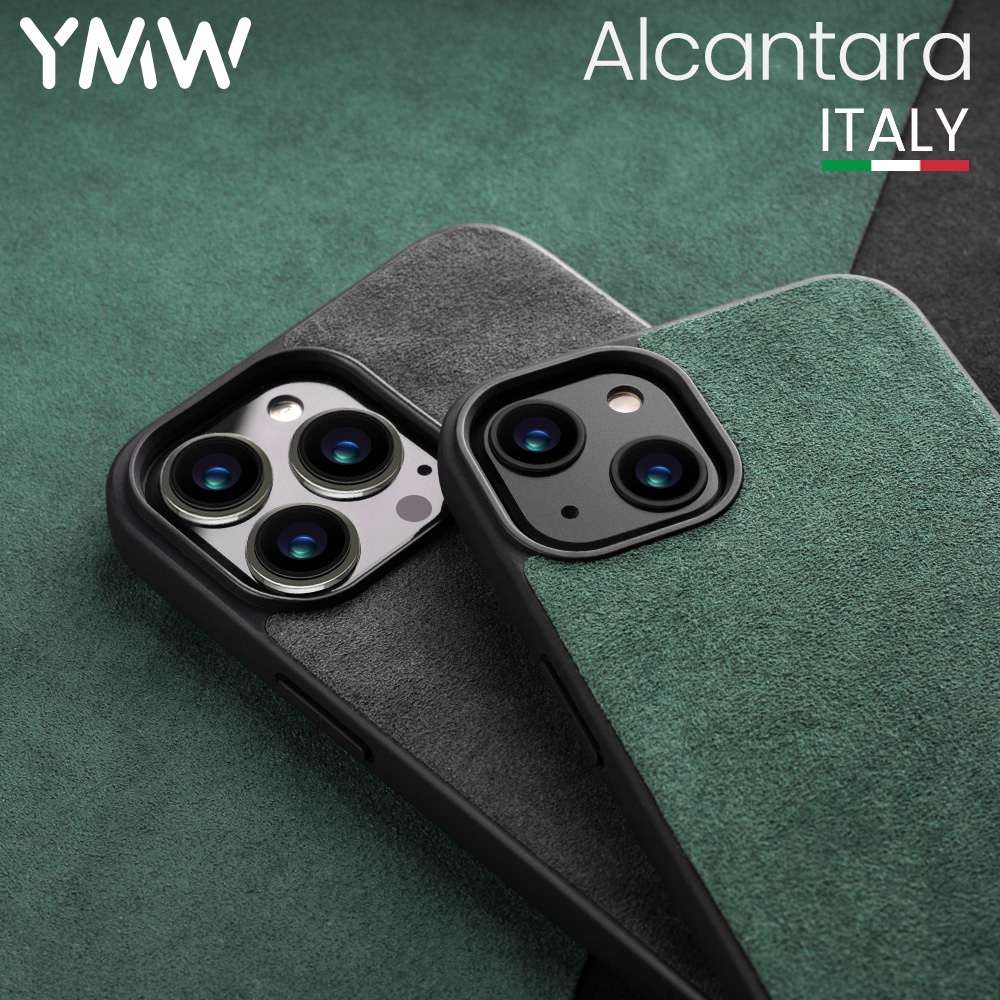 YMW ALCANTARA Case for iPhone 14 Pro Max 13 12 mini 11 Xr X Xs Max SE 8 Plus Supercar Interior Luxur