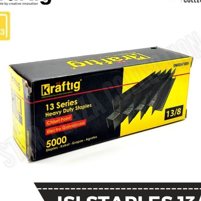 

(N㊛M✯/Z) Isi Staples Manual / Staples Tembak Guntacker Merek KRAFTIG Original Uk. 13/8mm (8mm) - untuk Pengerjaan Jok Motor, Jok Mobil, Sofa, Funiture, Kayu -berkualiitas.!