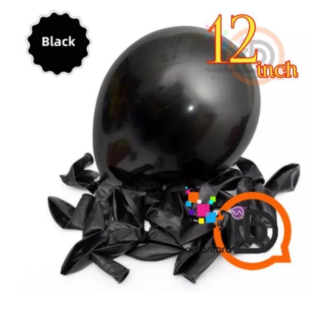 Balon Metalik HITAM / Balon latex Metalik 12 inch / Balon latex