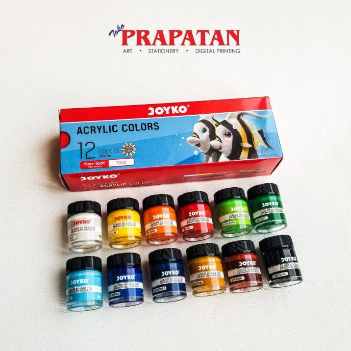 Joyko Acrylic Paint 12 Warna 10ml / Cat Akrilik Joyko