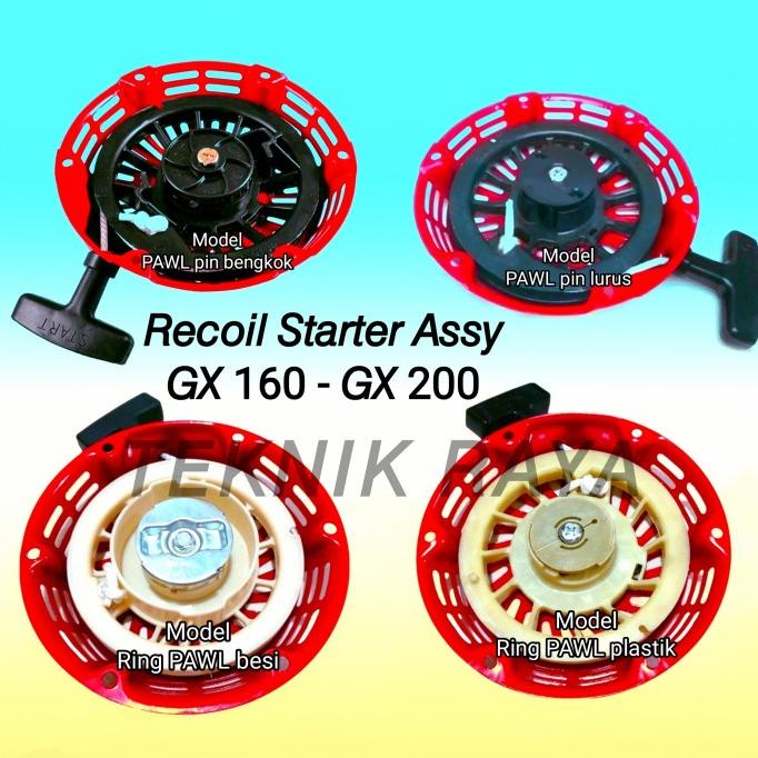 =====] Tarikan stater mesin pompa air alkon GX 160/GX 200 Recoil starter assy