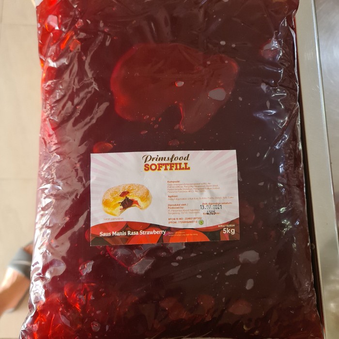 

Selai Prims Food strawberry 5 KG / PRIMSFOOD stoberi softfill 5kg