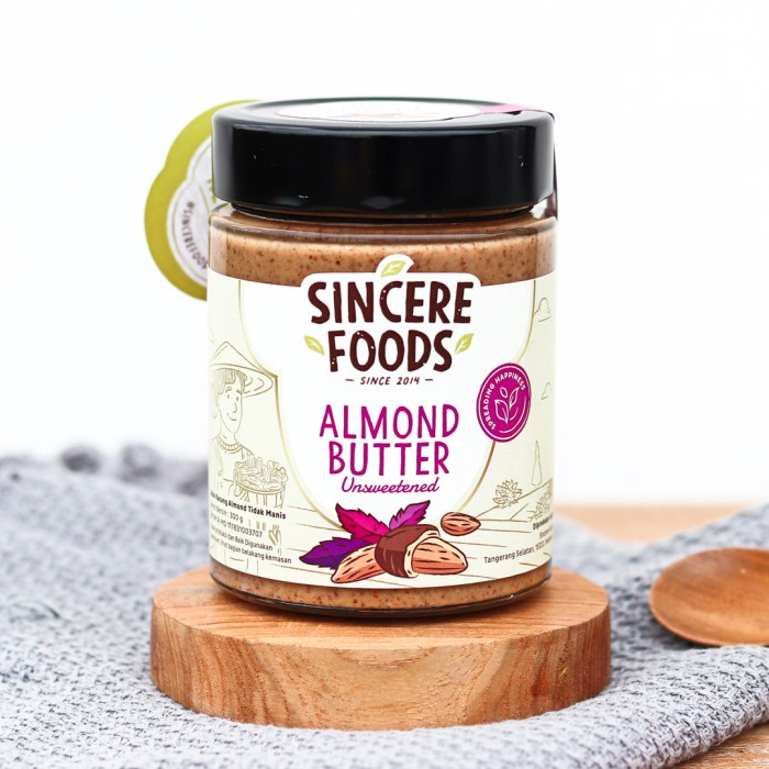 

300g Almond Butter Unsweetened Selai Kacang Almond - Sincere Foods