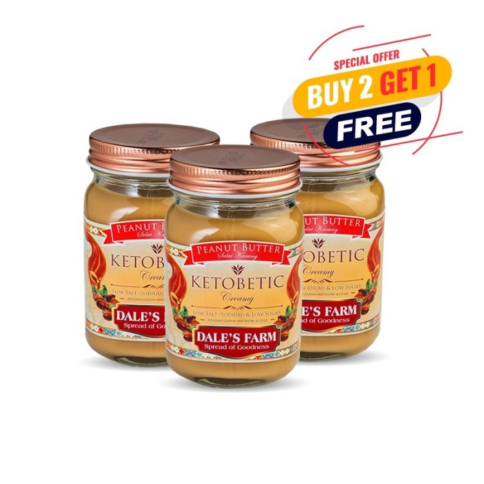 

[BUY2 GET1] Dales Farm Ketobetic Creamy Peanut Butter 250gr