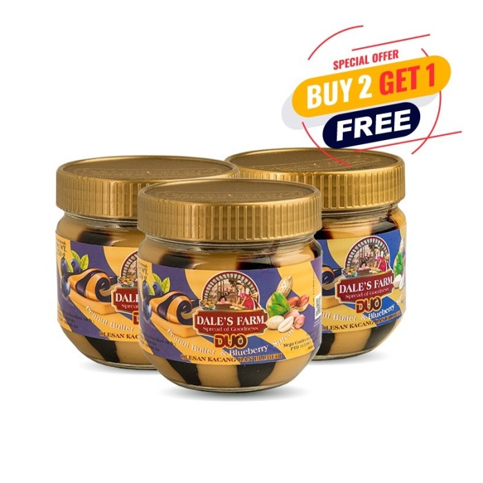 

[BUY2 GET1] Dales Farm Duo Peanut Butter & Blueberry - 250g