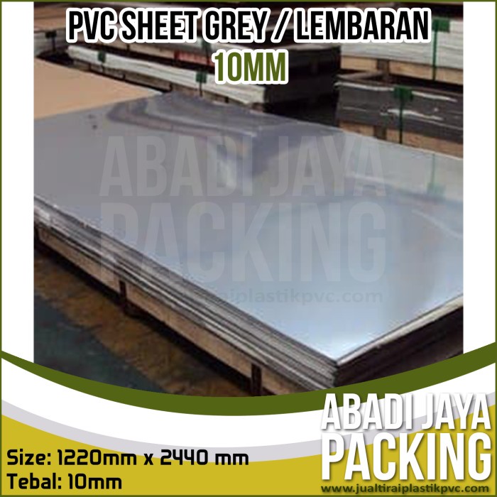 pvc sheet grey 4mm / pvc abu abu lembaran 4mm ready