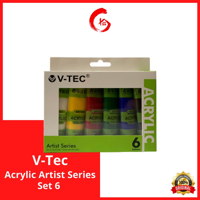 

V-Tec Acrylic Artist Series / Cat Akrilik Set 6 X 35Ml