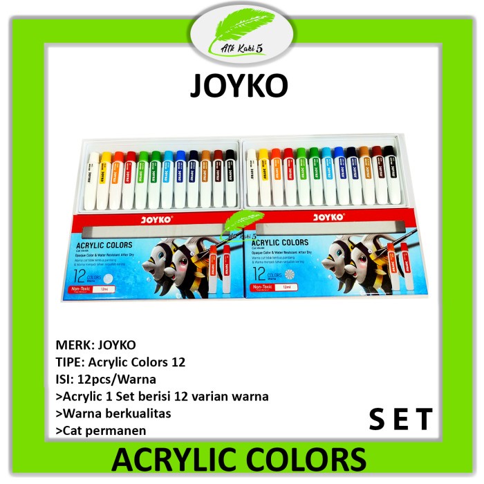

Joyko Cat Acrylic/ Cat Akrilik Acc-12Ml 12 Color [ Per 1 Set ]