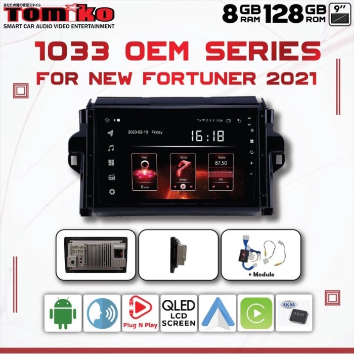 Head Unit Android Tomiko 1033 for New Fortuner VRZ 2021 best