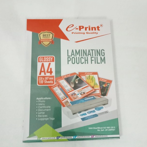 

Segera Dapatkan Kertas Laminating A4 E-print Premium