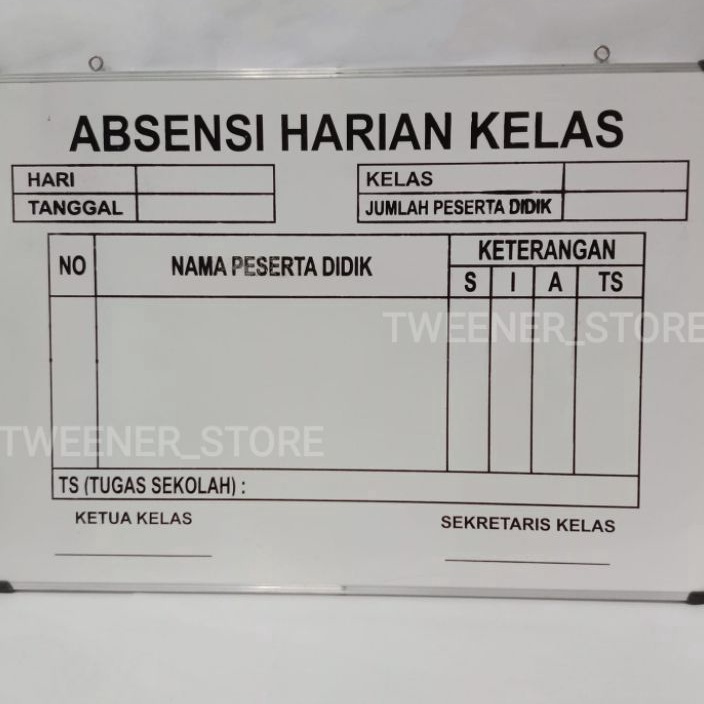 

(✉Y㊖Q> [Uk.50x70] Papan Tulis Absensi Harian Kelas Sekolah| Whiteboard | Papan Absen Besar -trendiing❦