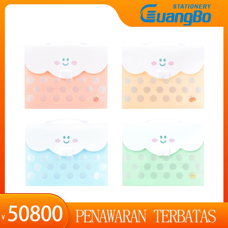 

Guangbo Folder kartun penyimGuangbo panan kertas ujian siswa berkapasitas besar multi-lapis versi Korea kecil yang lucu dan segar untuk pria dan wanita