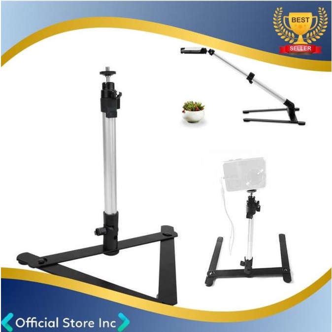 Stand Tripod HP Smartphone Foto Produk Makanan Unboxing Dari Atas