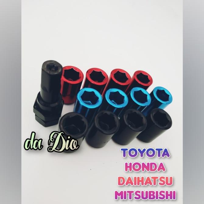 SALE LUGNUT MUR BAUT VELG BAN MOBIL RACING DRAT 1.5MM INCLUDE KUNCI L Termurah