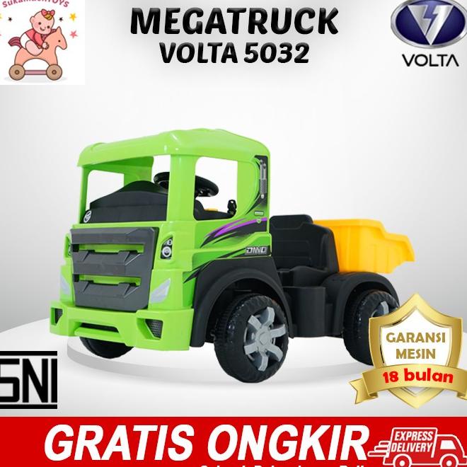 Mainan Anak Mobil Aki Truck Pasir Hijau - Mega Truck Volta 5032