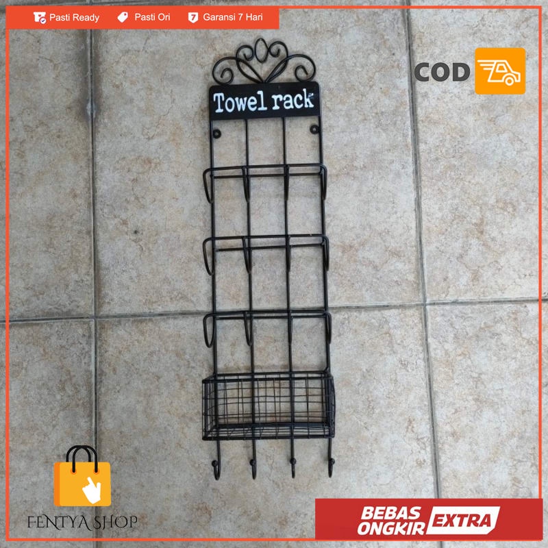 rak gantung handuk besi kamar mandi