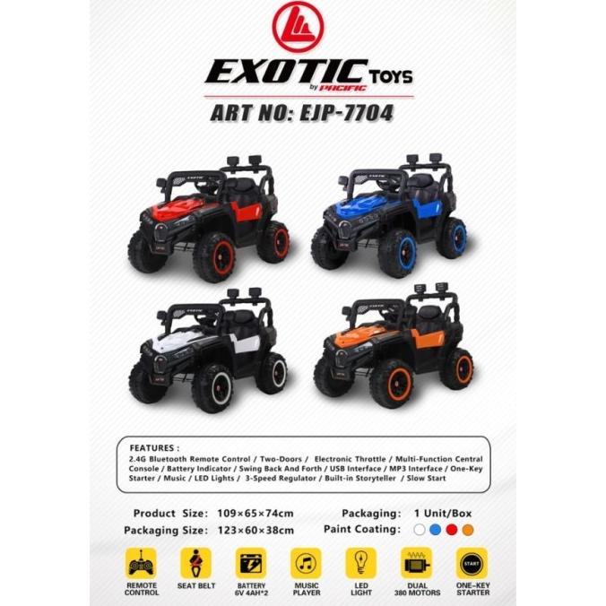 Mobil Aki Jeep Exotic Ejp 7704 Ejp-7704 Ejp7704 Mania Anak Mobil (Sk)