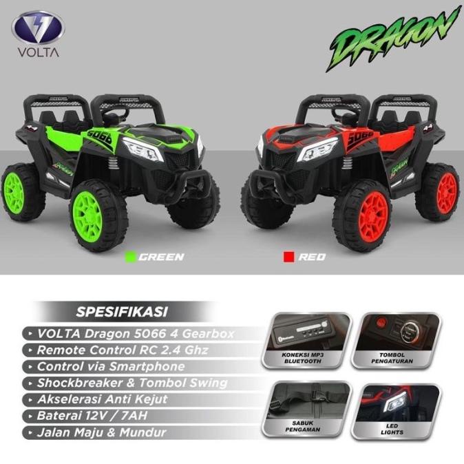 Mobil Listrik Anak + Mobil Aki Mainan Anak Volta Shp Dragon Tiger