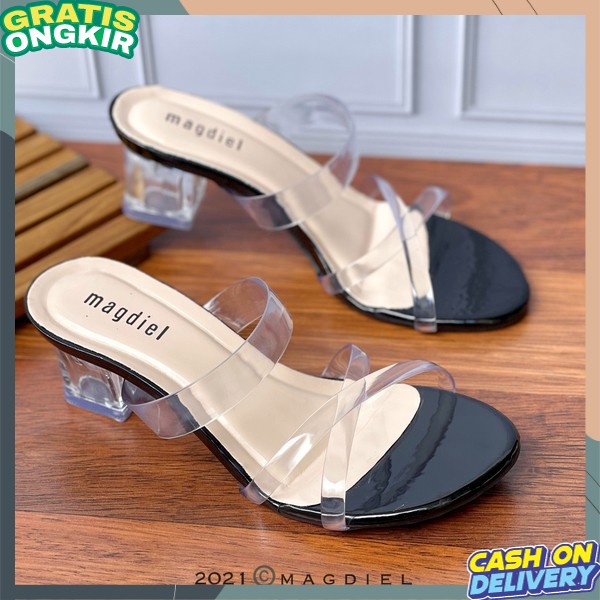 Sandal Wanita Sendal Kekinian Terbaru Cantik Promo High Heels Slop Import Korea Teplek Hak Tahu Pest