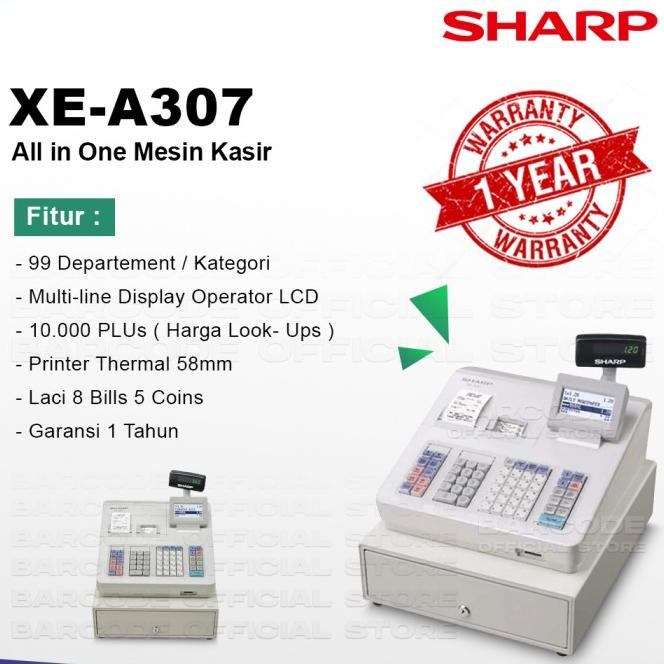 Mesin Kasir Cash Register Sharp Xe-A307 Xe A307 Dual Display